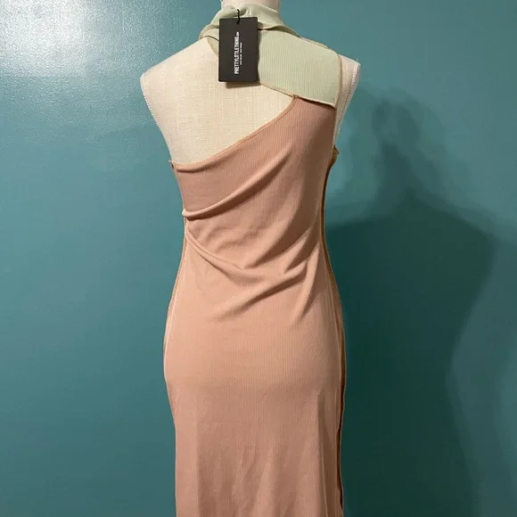 Mid/maxi bodycon one-shoulder dress. NWT. - Picture 3 of 5